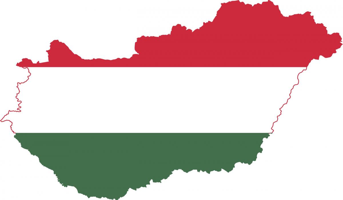 Mapa de la bandera de Hungría