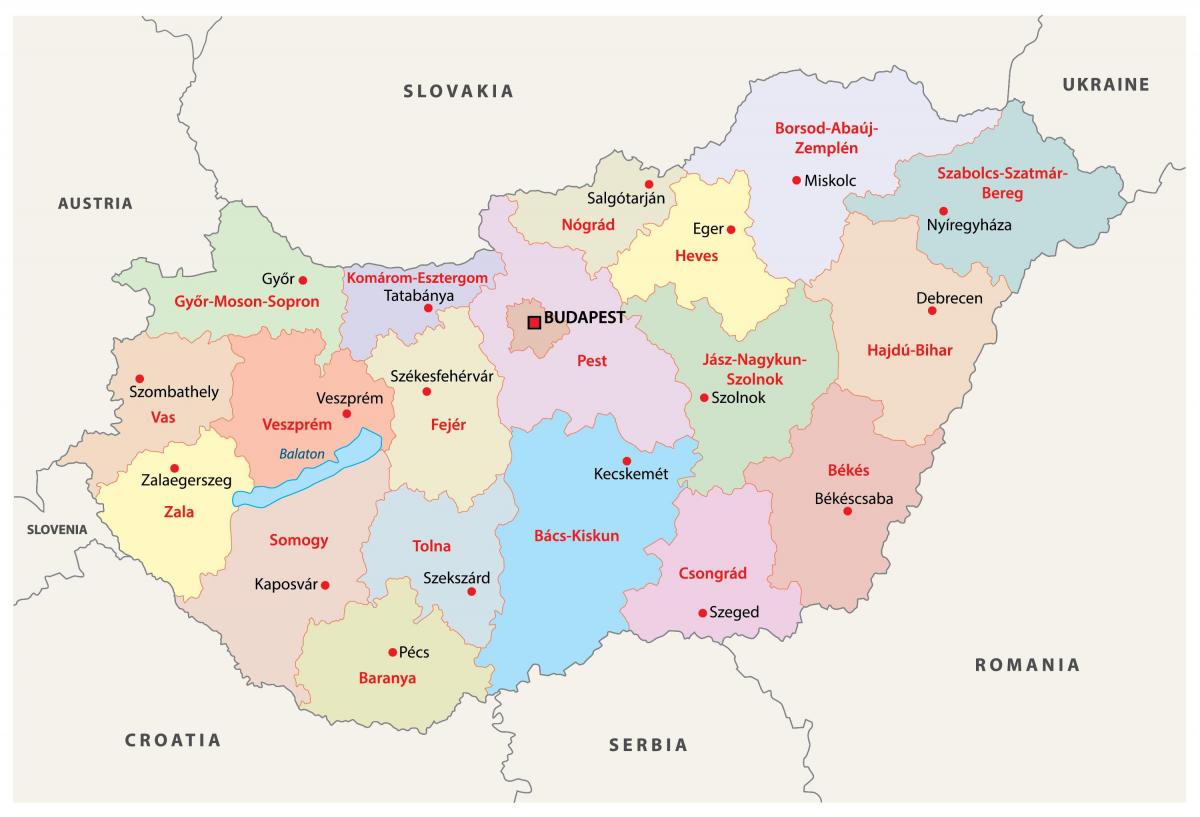 Mapa del estado de Hungría